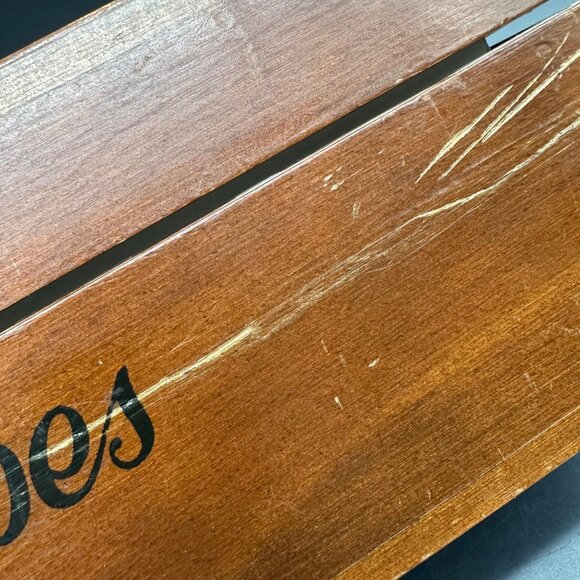 Vintage Wooden Recipe Box Kitchen Storage Hinged Lid 2 Compartments Retro As Is - Picture 10 of 13